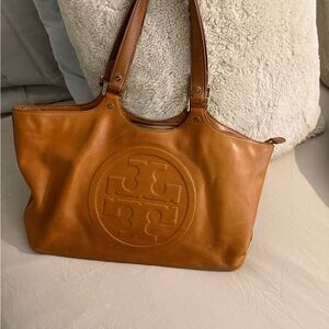 Authentic Tory Burch Tan Leather Tote Bag